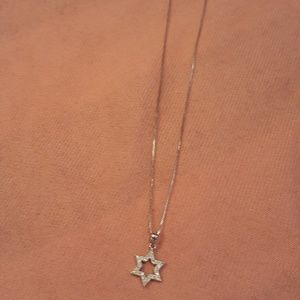 14kt white gold Star of David necklace